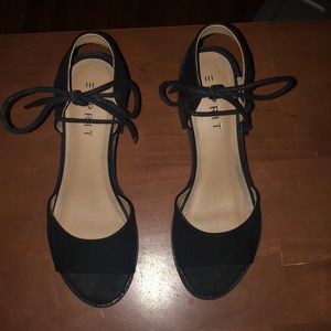 Worn casual or dressy shoes